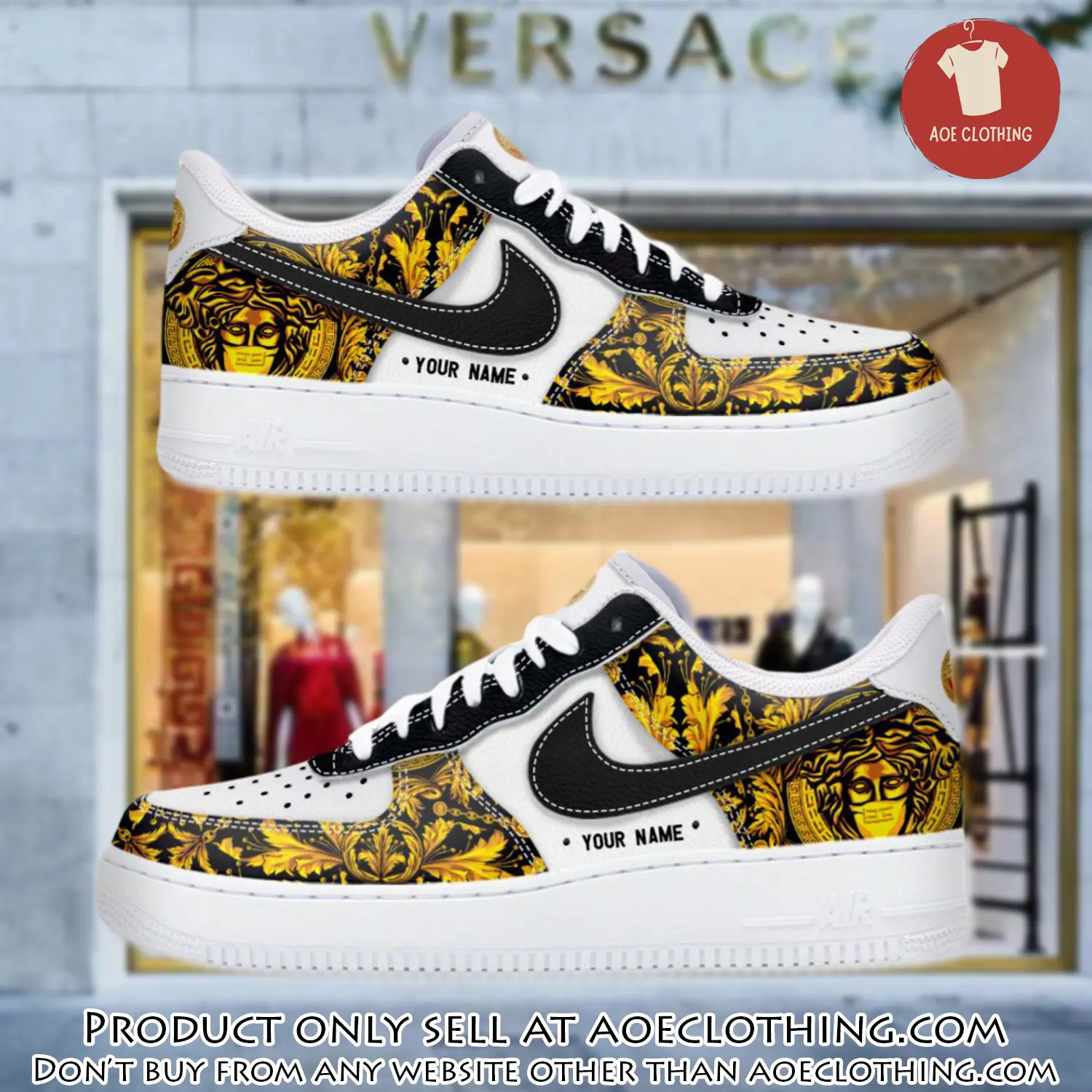 Personalized versace luxury air force 1 sneakers limited af1 shoes oaf1021 aoe0419194
